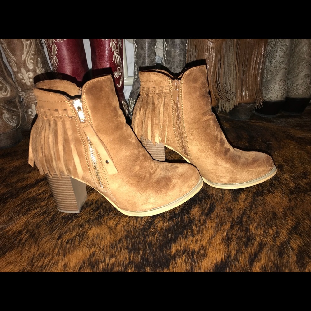 Fringe booties